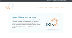 Desktop Screenshot of iris.thegiin.org
