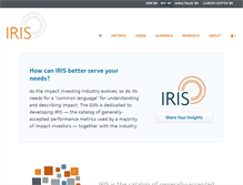Tablet Screenshot of iris.thegiin.org